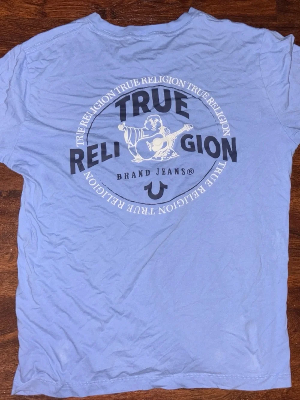 True Religion Light Blue Short Sleeve Logo Tee